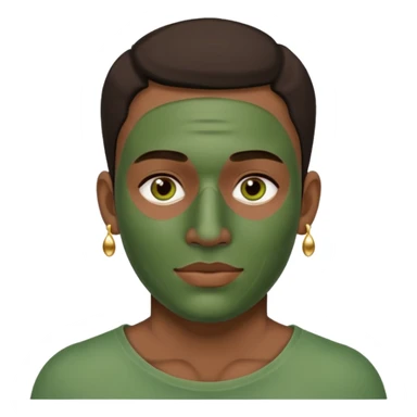 green clay mask man with earrings sticker