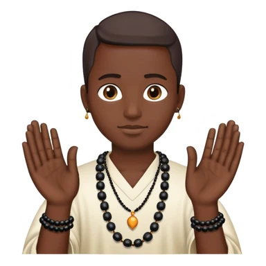 Black hands with prayer beads  sticker