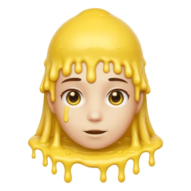 still person, neutral mood, yellow slime on their head, iOS Genmoji style sticker