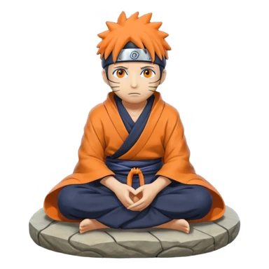 Obito Uchiha where he sits on a stone and sticker