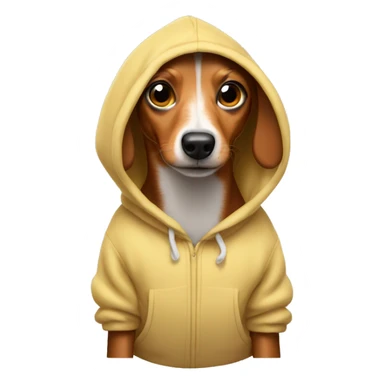 Weenie dog wearing a hoodie sticker