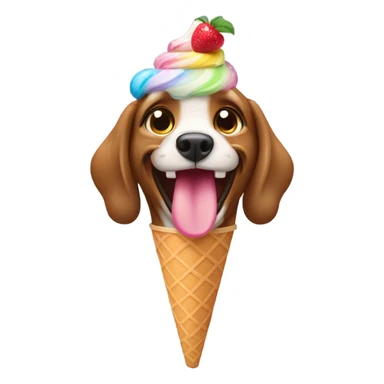 Dog with ice cream sticker