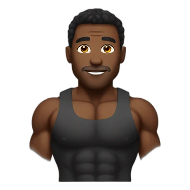 black bodybuilder man sticker