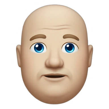 Fat bald man with blue eyes sticker