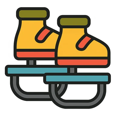 trampoline shoes, minimal, flat icon style sticker