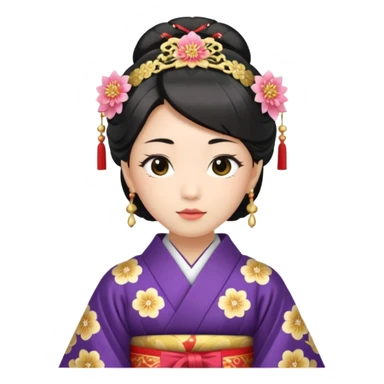 Japanese Princess with kimono in ceremonial robe sticker