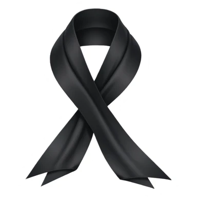 One Black thin ribbon for dead people honoring sticker