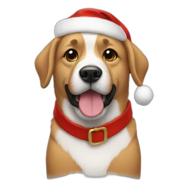 a dog whit santa sticker