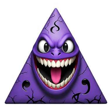 pyramide noir avec sourire de venom et des taches violettes en arriere plan sticker