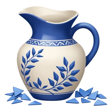 broken vase because of the ball sticker