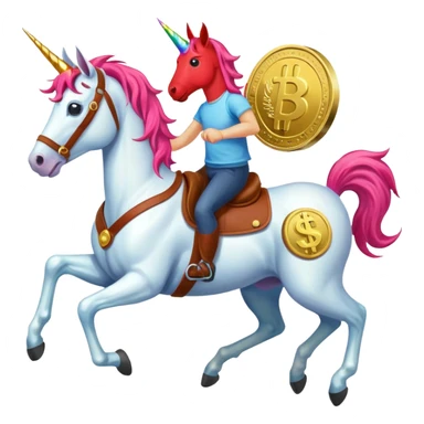 red horse agressive running unicorn money on the saddle text “ZGI” sticker