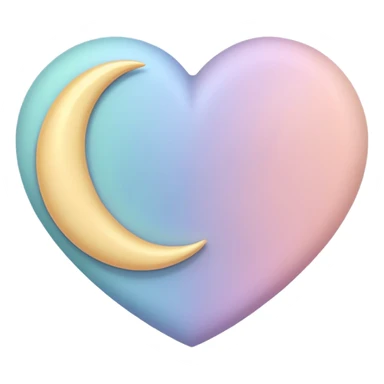 pastel heart with a moon sticker