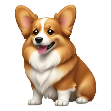 Corgi brown long hair  sticker