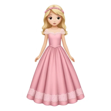 Gown in pink for kids only dress sticker