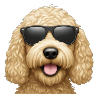 Female golden doodle with sunglasses  sticker