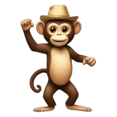 Monkey dancing with bongos and hat sticker
