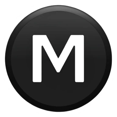 Black Circle with MB written on it sticker