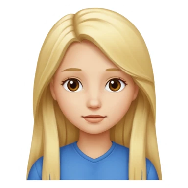 girl with long length blonde hair, just head sticker
