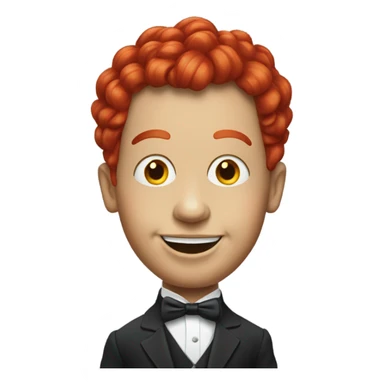 Ventriloquist dummy with red hair sticker