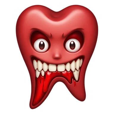 Pulled tooth with blood. sticker