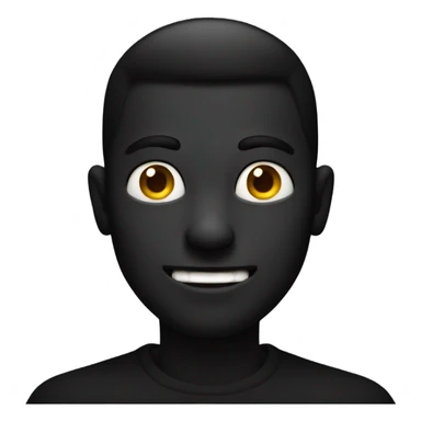 man in pitch black with only teeth visible and eyes sticker