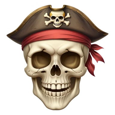 Skull wearing pirate hat sticker