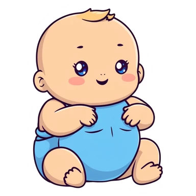 cute chubby-cheeked baby with sparkling blue eyes sticker