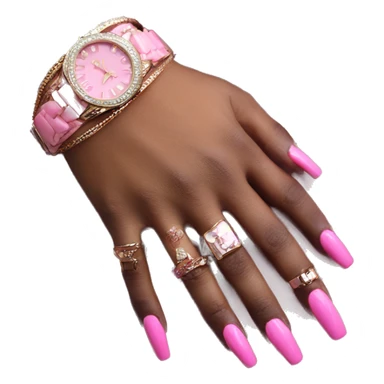 Dark hand luxury bracelet pink nails sticker