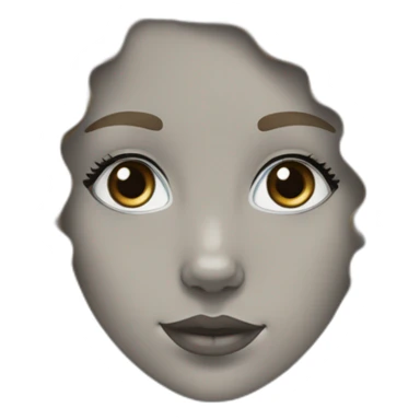 A black and grey golden doodle with a white girl with straight brown hair and blue eyes sticker