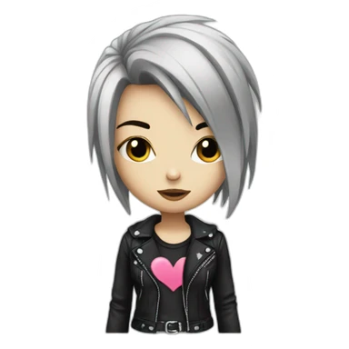 emo girl with love in punk sticker