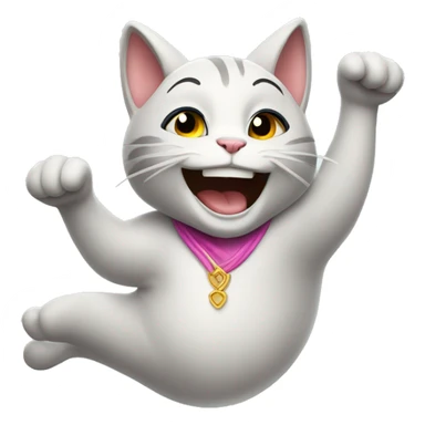 happy lady cat dancing sticker