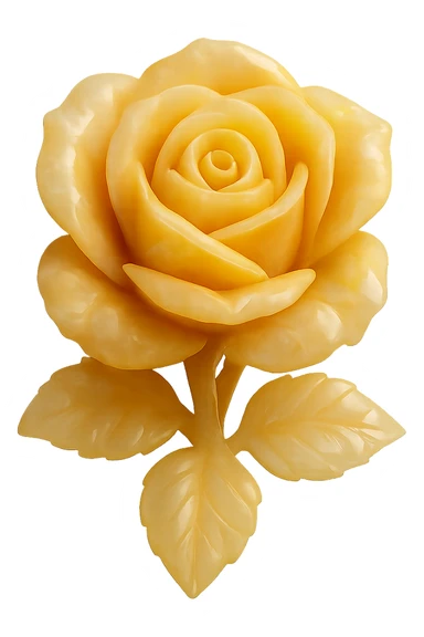 yellow Opal crystal rose flower, remove background sticker