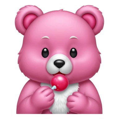 Gloomybear red bubblegum in mouth sticker