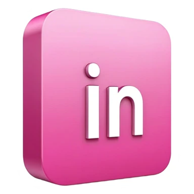 pink 3d linkedin logo sticker