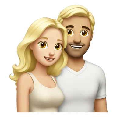 blonde couple holding  babygirl sticker