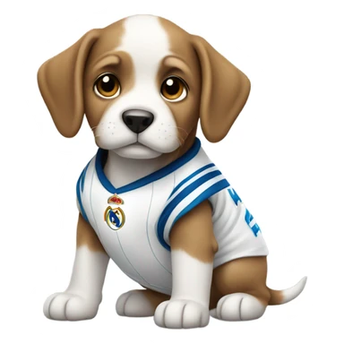 Dog puppy in Real Madrid jersey  sticker