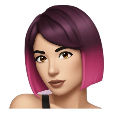 Dua Lipa whit cherry color hair sticker