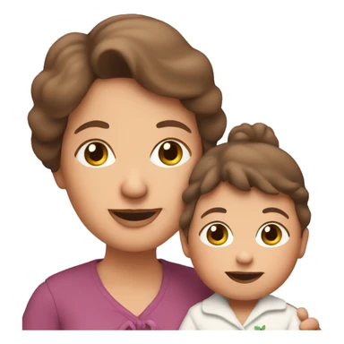 grandma with brown hair; holding baby girl  sticker