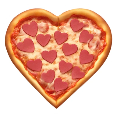 Realistic heart shaped pizza sitting flat in a open pink pizza box. sticker