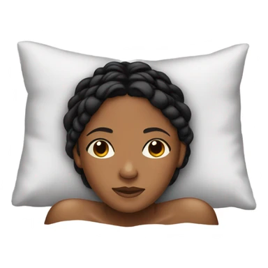 brownskin girl with black braids in bed sticker