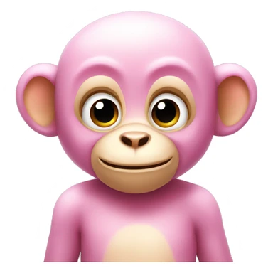 Cute pink monkey sticker