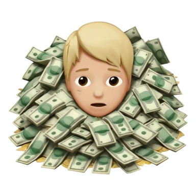 person drowning in money sticker