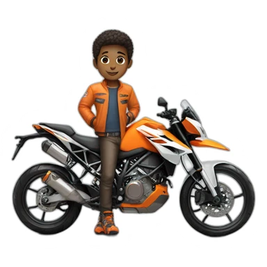 Boy with ktm bike sticker