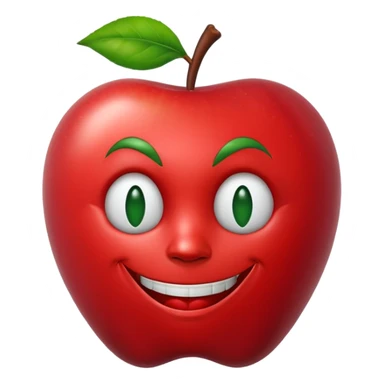 joker apple emoji with a mischievous grin sticker