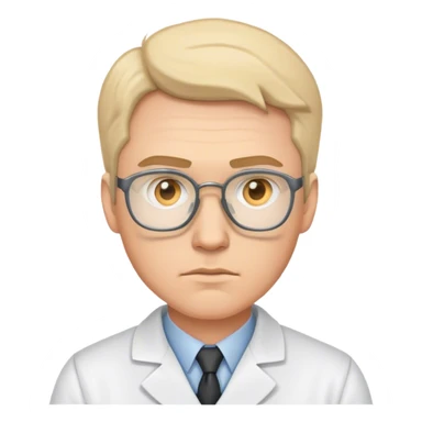 white man scientist photorealistic serious sticker