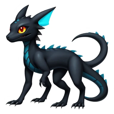 Dark Shady Shadowy Salandit-Umbreon-Fakémon-hybrid-creature (full body)  sticker