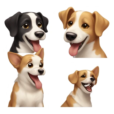 Cute dogs best friends laughing comic book style sticker