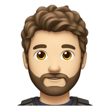 Sebastian Kristiansen with Dark Brown hair and beard sticker