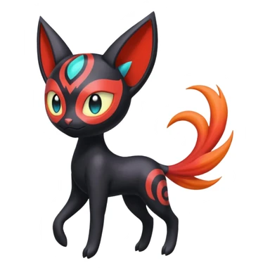 Colorful Meloetta-Litten-Darkrai-Pokémon-Fakémon-fusion-hybrid-creature sticker
