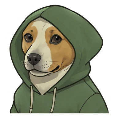dog wearing hoodie sticker